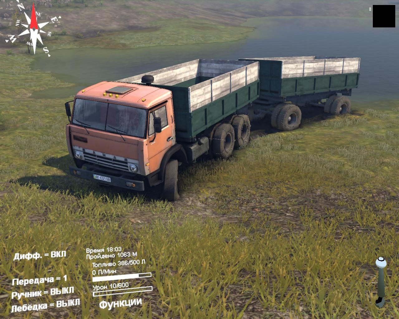 Spintires "Мод "КамАЗ-55102 и Прицеп v2.0" для Spin Tires 2014"