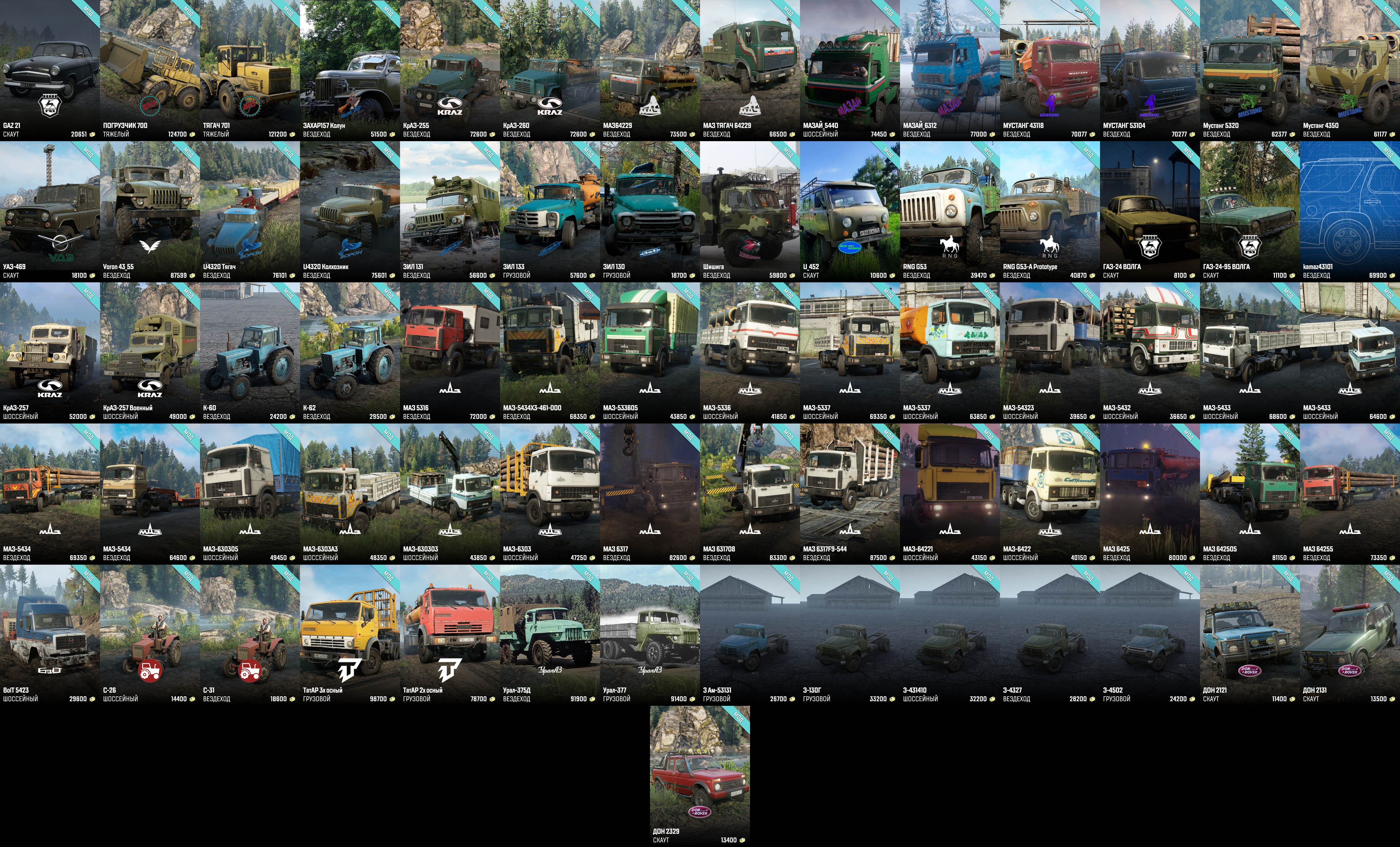 SnowRunner "Пак транспорта от Siriy"