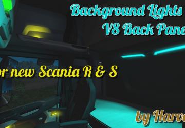 Background Lights & V8 Back Panels for new Scania R & Sv1.8 для Euro Truck Simulator 2 (v1.53.x, 1.54.x)
