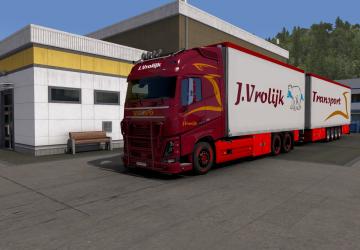 BDF Tandem  J.Vrolijk Transportверсия 1.0 для Euro Truck Simulator 2 (v1.39.x)