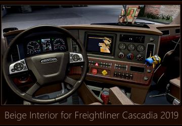 Beige Interior for Freightliner Cascadia 2019v1.0 для American Truck Simulator (v1.40.x)
