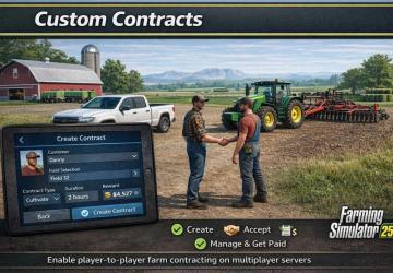 Custom Contractsверсия BETA 2 для Farming Simulator 2025