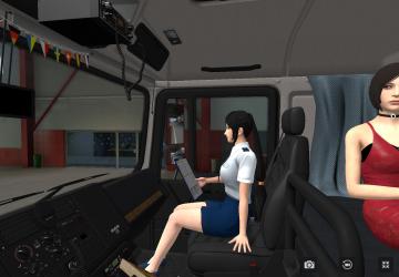 Девушки-пассажиры для Manf200версия 1.1 для Euro Truck Simulator 2