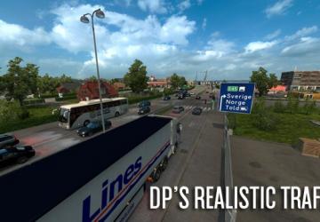 DP’s Realistic Trafficверсия 1.3.4 для Euro Truck Simulator 2 (v1.42.x)
