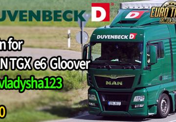 DUVENBECK skin for MAN TGX e6 (Gloover)версия 1.0 для Euro Truck Simulator 2
