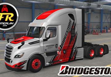 Freightliner Cascadia Bridgestone skinверсия 1.0 для Euro Truck Simulator 2 (v1.39.x)