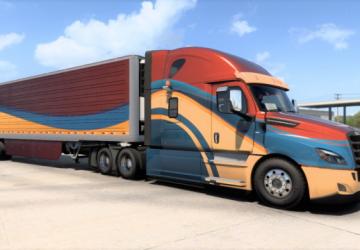Freightliner Cascadia Metallic Paint & Trailer Skinv1.0 для American Truck Simulator (v1.40.x)