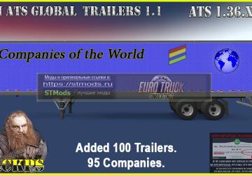 Global Trailes for Trafficверсия 1.1 для American Truck Simulator (v1.36.x)