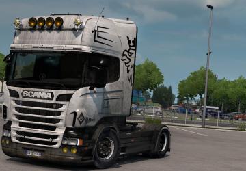 Грязный скин «Black&White» для Scania R&S RJLv1.0 для Euro Truck Simulator 2 (v1.38.x, - 1.40.x)