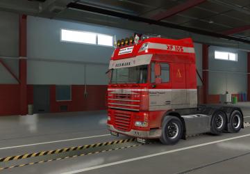 Грязный скин Hedmark Transport для DAF XF 105v1.0 для Euro Truck Simulator 2 (v1.38.x, 1.39.x)