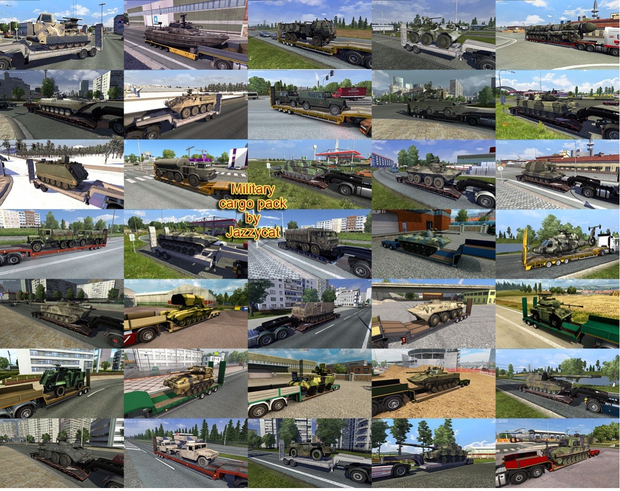 Euro Truck Simulator 2 "Пак прицепов с военной техникой" [6.8.3]
