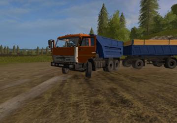 КАМАЗ 55111 Совок 1 и прицеп НЕФАЗ 8529Sv1.2 для Farming Simulator 2017 (v1.5.3.1)