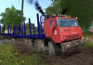КамАЗ Пак 8Х8 «Лесовоз»версия 28.06.19 для Farming Simulator 2017 (v1.5.x)