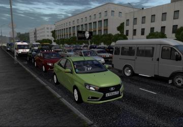 Lada Vesta в трафикверсия 1.0 для City Car Driving (v1.5.9, 1.5.9.2)