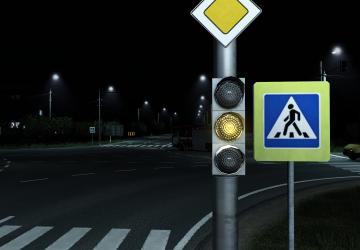 LED traffic lights (Светодиодные светофоры)v1.0 для Euro Truck Simulator 2 (v1.46)