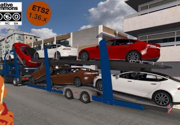 LOHR Car Transport Tailerверсия 1.4 для Euro Truck Simulator 2 (v1.51.x)