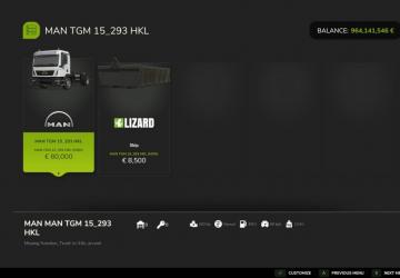 MAN TGM 15.293 IT Runner & Skip Containerv1.0.0.0 для Farming Simulator 2025