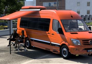 Mercedes Benz Sprinter Airstreamверсия 1.2 для Euro Truck Simulator 2 (v1.55.x, 1.56.x)