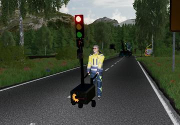 Mobile construction site traffic lightsверсия 1.1.0.0 для Farming Simulator 2022