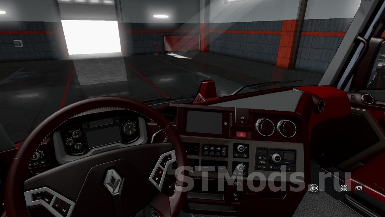 Red Interior for Renault T Rangeверсия 1.0 для Euro Truck Simulator 2 (v1.35.x)