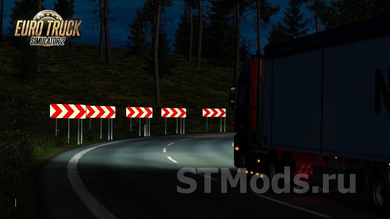 Светоотражающие знакиверсия 1.0 для Euro Truck Simulator 2 (v1.35.x)