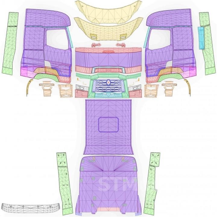 SCS Renault Range T Templateверсия 1.0 для Euro Truck Simulator 2 (v1.35.x)