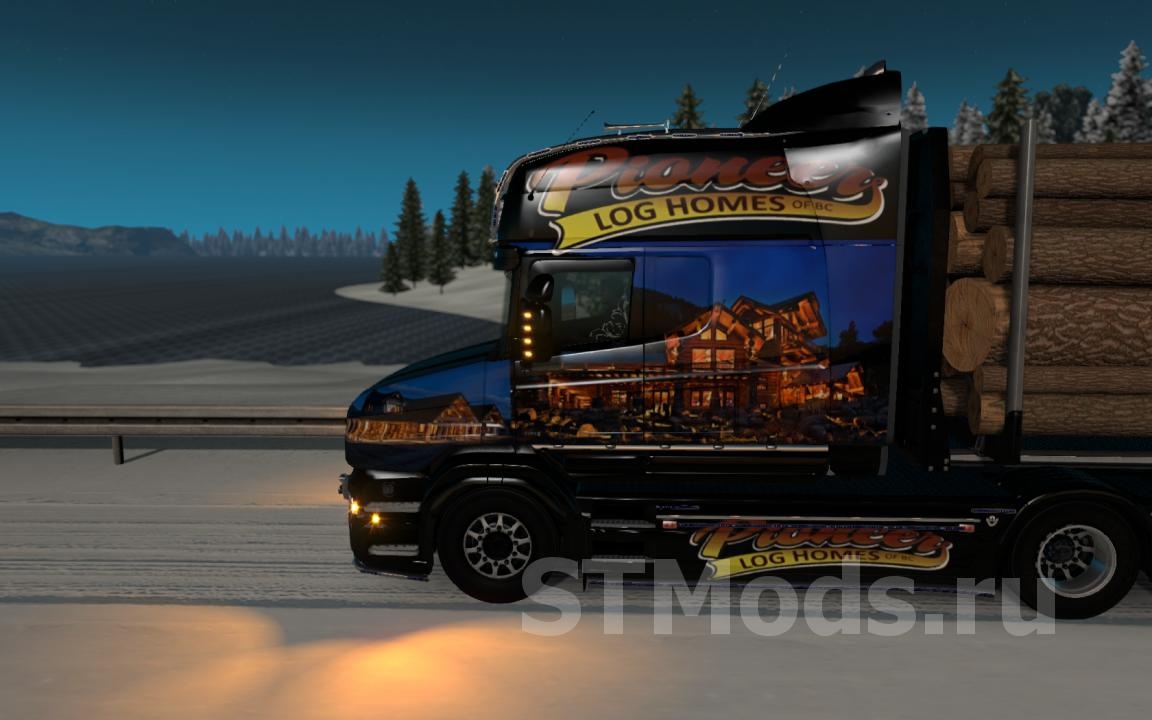 Скин Pioneer для Scania Tверсия 1.0 для Euro Truck Simulator 2 (v1.35.x)