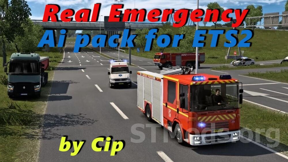 Real Emergency Traffic packверсия 1.7.3 для Euro Truck Simulator 2 (v1.57.x)