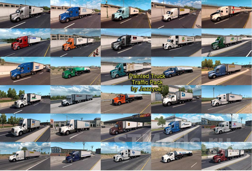 Painted Truck Traffic Packверсия 6.1.14 для American Truck Simulator (v1.58.x)