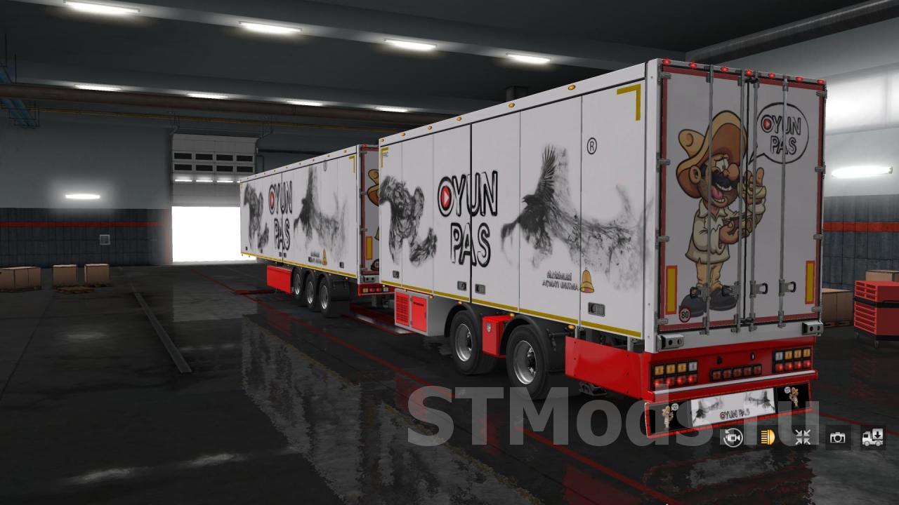 Скин «Oyun Pas YouTube» для своего прицепаv1.0 для Euro Truck Simulator 2 (v1.32.x)