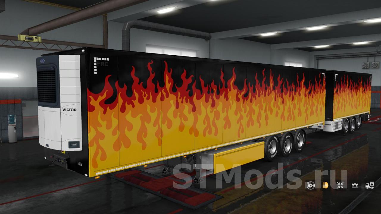 Скин «Пламя» для своего прицепаверсия 1.0 для Euro Truck Simulator 2 (v1.32.x)