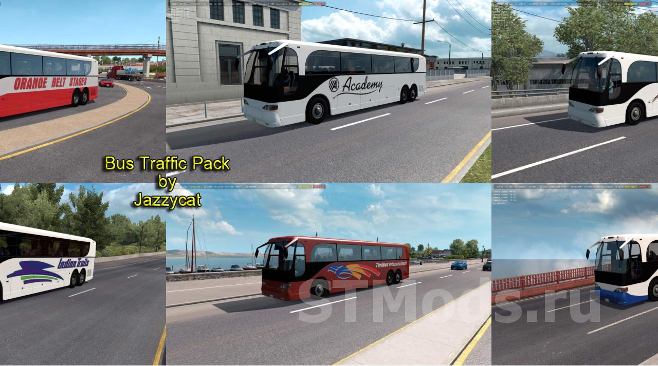 Bus Traffic Packверсия 1.4.23 для American Truck Simulator (v1.58.x)