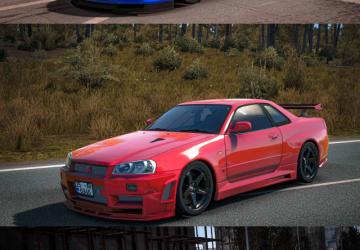 Nissan Skyline GTR R34версия 1.6 для Euro Truck Simulator 2 (v1.52.x)
