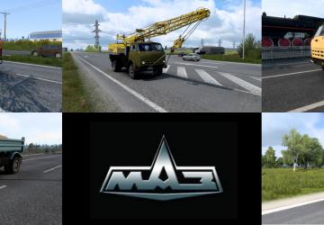 Пак грузовиков МАЗ в трафикверсия 1.6 для Euro Truck Simulator 2 (v1.49.x)