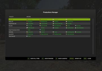 Productions Managerверсия 1.0.0.0 для Farming Simulator 2025