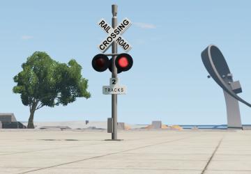 Rail Crossing Lights Propsверсия 2.0 для BeamNG.drive