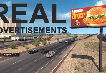 Real Advertisementsверсия 1.8 для American Truck Simulator (v1.37.x, - 1.39.x)