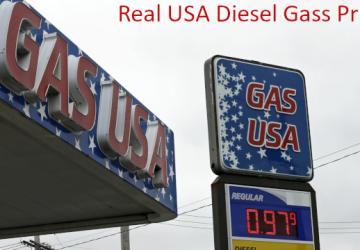 Real USA Diesel Gas Pricesверсия 1.0 для American Truck Simulator (v1.40.x)