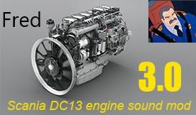 Scania DC13 engine for Scania R by FreDверсия 3.0 для Euro Truck Simulator 2 (v1.39.x, 1.40.x)