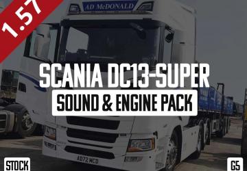 Scania DC13-NG Sound Engine Packверсия 1.6 для Euro Truck Simulator 2 (v1.57.x)