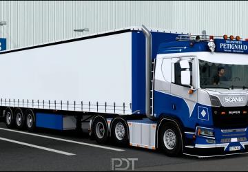 Scania R580 + Trailer «Petignaud Transports»v7.0 для Euro Truck Simulator 2 (v1.51.x, - 1.53.x)