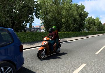 Scooters in trafficверсия 1.0 для Euro Truck Simulator 2 (v1.45.x)