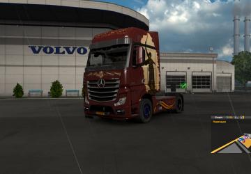 Скин для Mercedes Actros MP4версия 1.0 для Euro Truck Simulator 2 (v1.36.x, - 1.42.x)