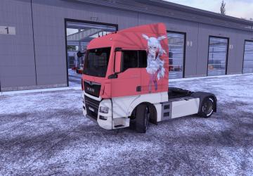 Скин Kemono Friends Crested Ibis для Man TGX Euro 6v1 для Euro Truck Simulator 2 (v1.57)