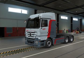 Скин РЖД для Mercedes Actros MP3версия 1.0 для Euro Truck Simulator 2 (v1.36.x, - 1.39.x)