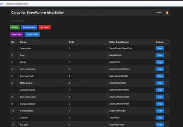 Snowrunner Cargo Editorверсия 1.3 для SnowRunner (v35.0)