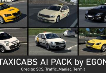 Taxicabs AI packверсия 1.4 для Euro Truck Simulator 2 (v1.56.x)