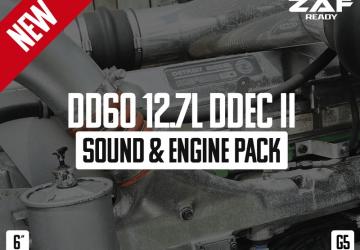 DD60 12.7L (DDEC II) Sound & Engine Packv1.1 для American Truck Simulator (v1.57.x)
