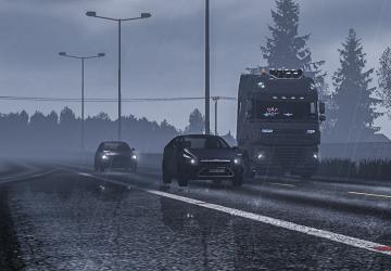 Realistic Rain & Thunder Soundsверсия 9.0 для American Truck Simulator (v1.57.x)