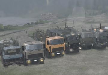 Пак замена дефолта автомобилями МАЗ и МЗКТдля SpinTires (v03.03.16)